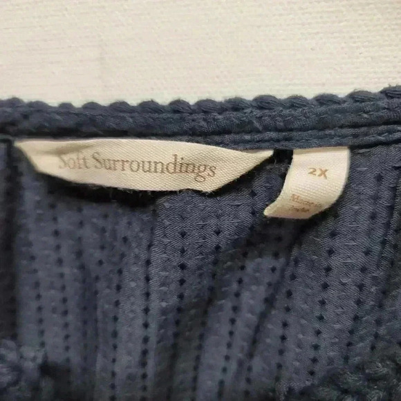 Soft Surroundings navy blue cold shoulder blouse sz 2X - Picture 5 of 6